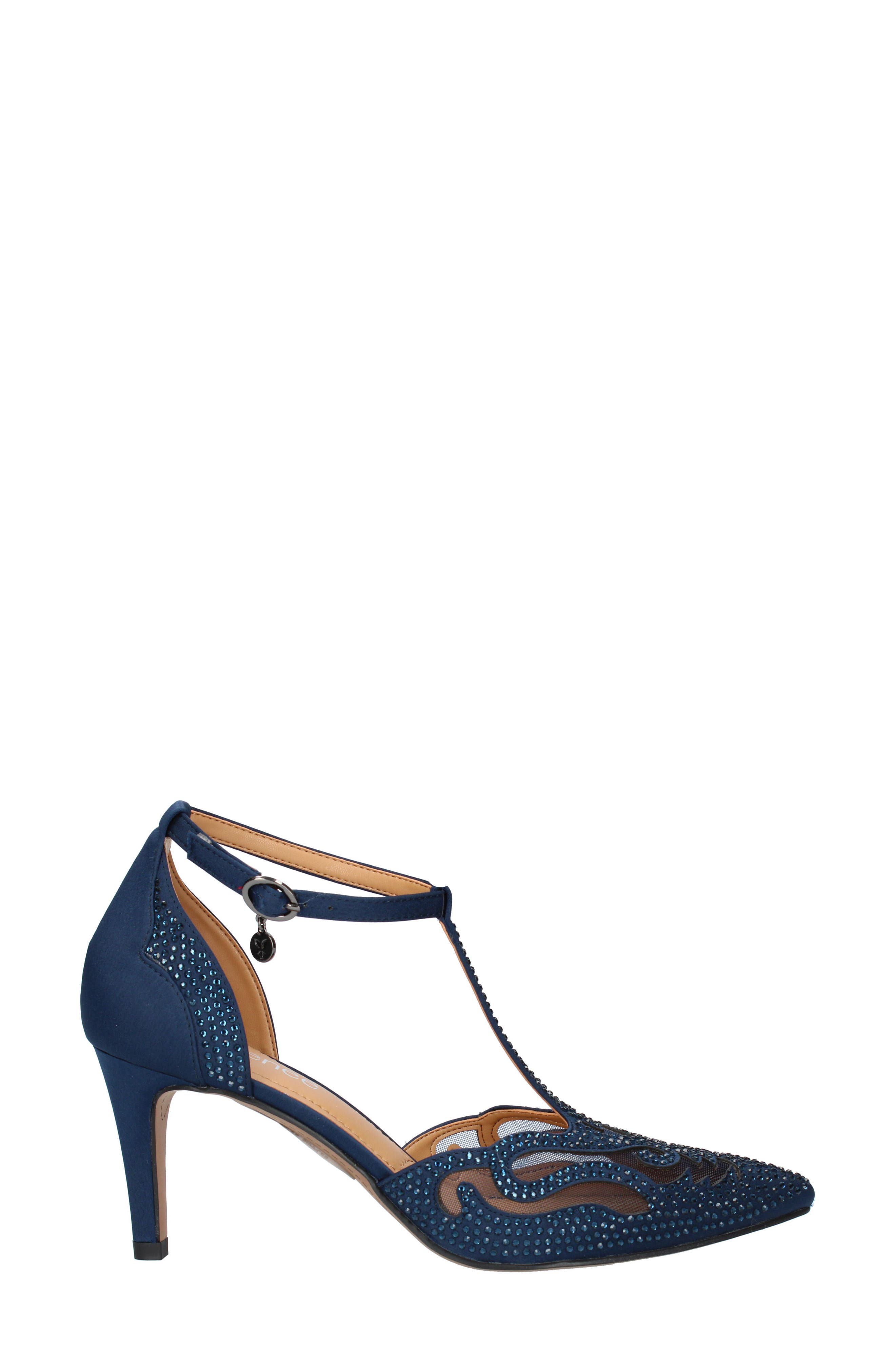 Lisha Rhinestone Pointed Toe Pump, Alternate, color, NAVY