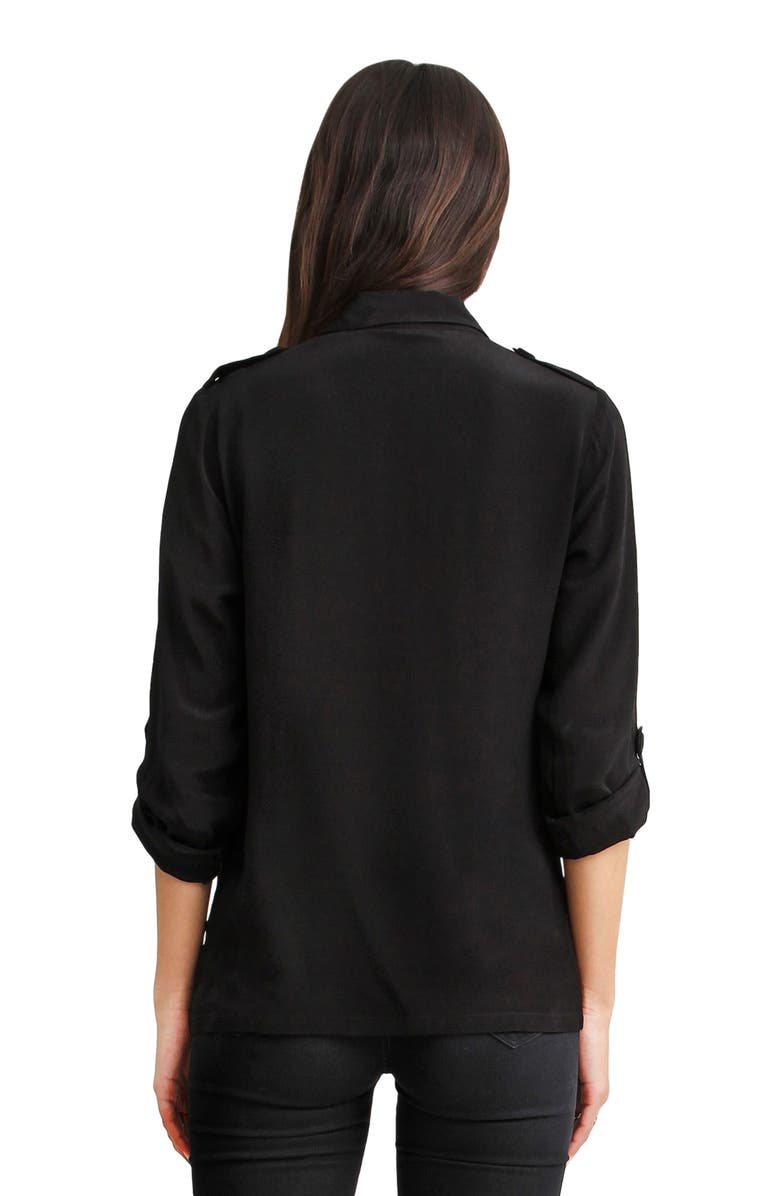 Belle & Bloom Eclipse Rolled Sleeve Blouse, Alternate, color, Black