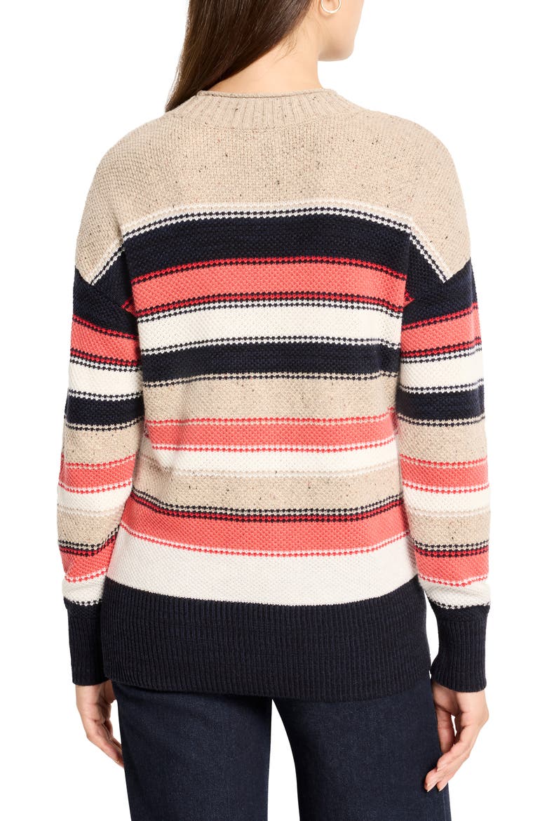 Nep Stripe Cotton Blend Sweater, Alternate, color, RED MULTI