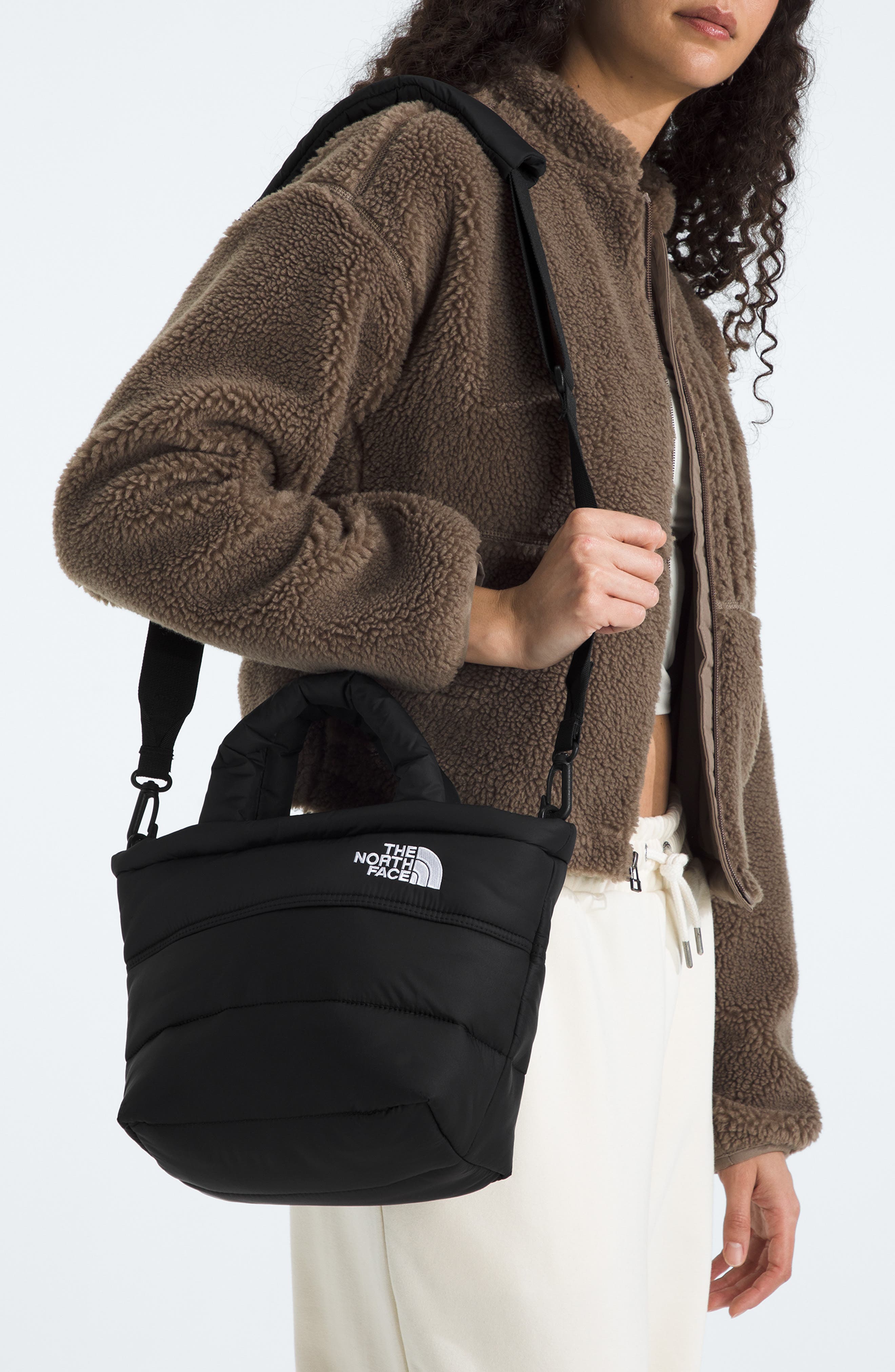 Mini Nuptse Bag, Alternate, color, TNF BLACK/ TNF WHITE