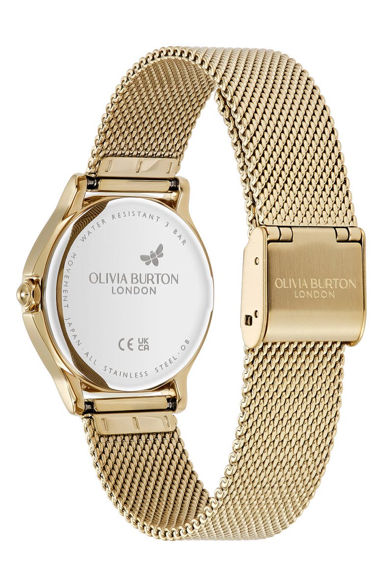 Olivia Burton Classic Bee Mesh Strap Watch, 30mm, Alternate, color, Gold