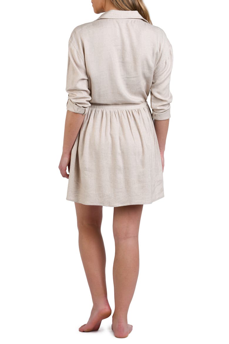 Delphine Cover-Up Shirtdress, Alternate, color, TAUPE