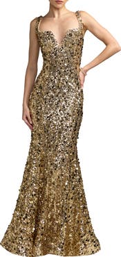 Mac Duggal Mixed Sequin Mermaid Gown