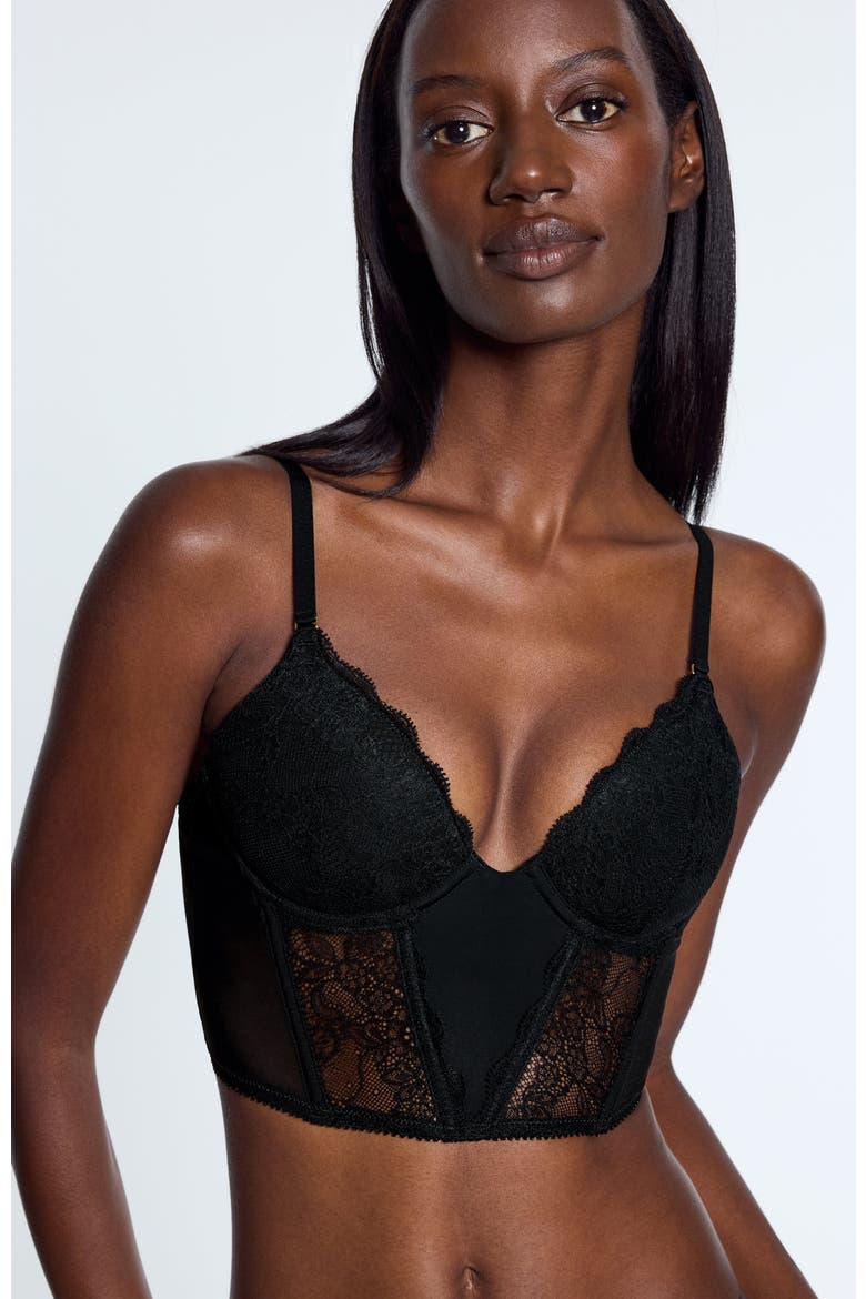Lace Lift Up Corset Top, Alternate, color, Black