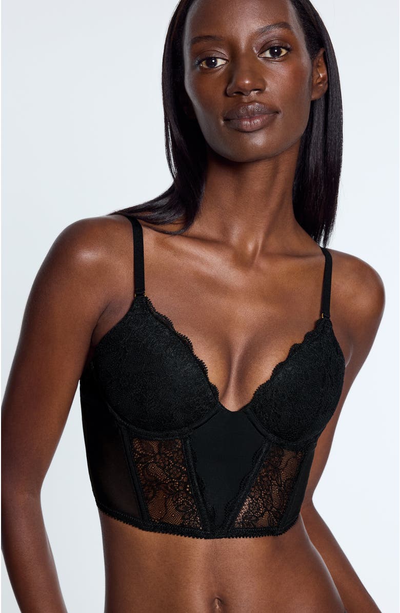 Pepper Lace Lift Up Corset Top, Alternate, color, Black