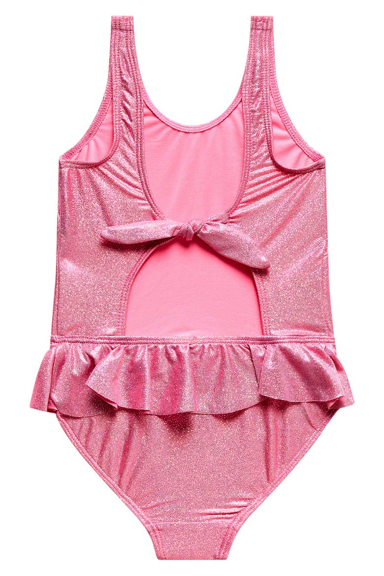 Kids' Metallic Ruffle One-Piece Swimsuit, Alternate, color, PINK