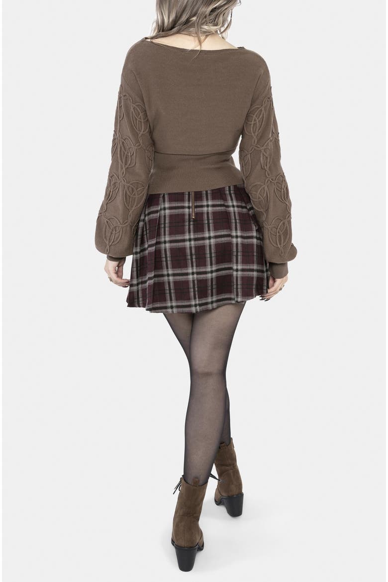 Covet Cotton-blend Cable Knit Sweater, Alternate, color, Brown
