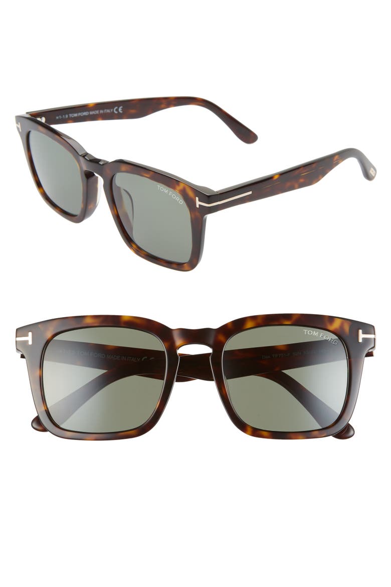 Dax 50mm Square Sunglasses, Main, color, HAVANA/ GREEN