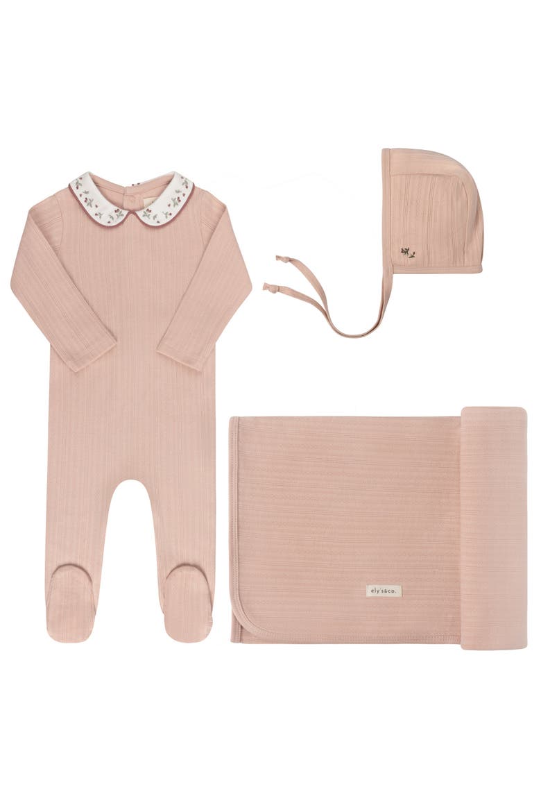 Embroidered Collar Collection - Layette Set, Main, color, Pink