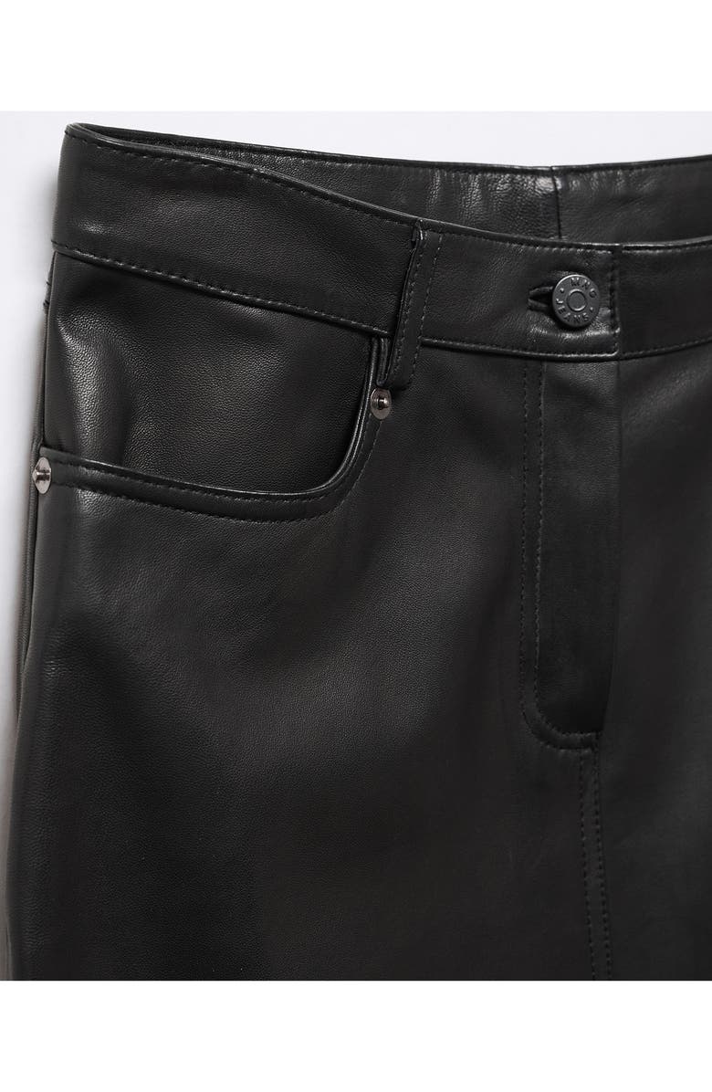 MANGO Leather Midi Pencil Skirt, Alternate, color, 