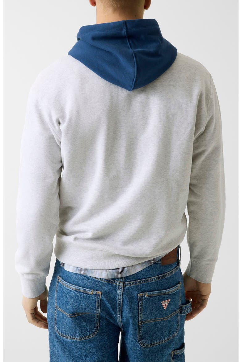 Colorblock Cotton Fleece Hoodie, Alternate, color, GREY