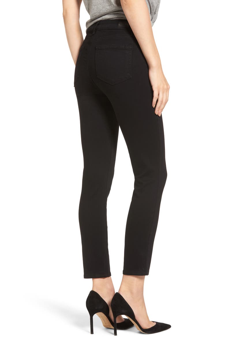 PAIGE Hoxton Transcend High Waist Crop Skinny Jeans, Alternate, color, Black Shadow