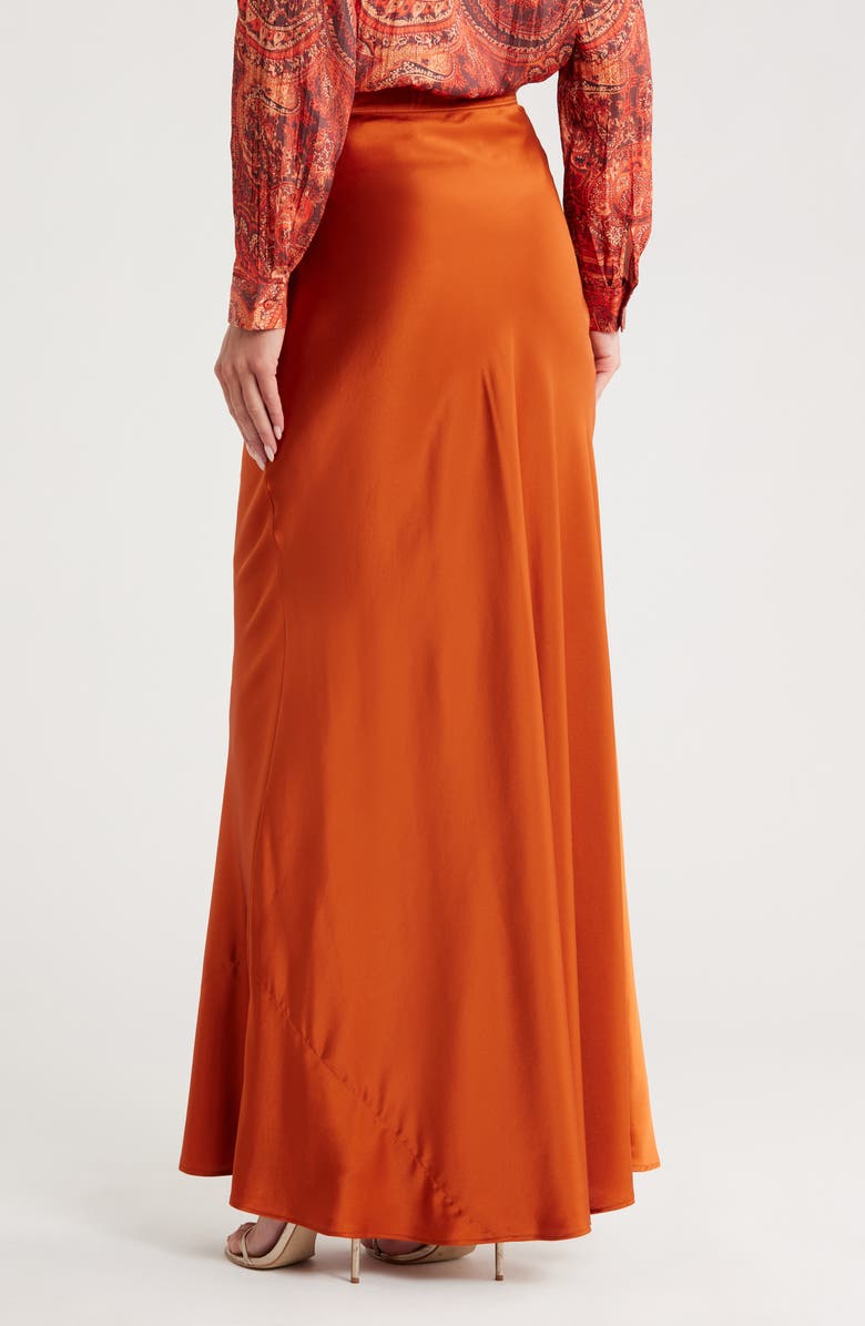 L'AGENCE Ryker Bias Cut Silk Maxi Skirt, Alternate, color, Sienna