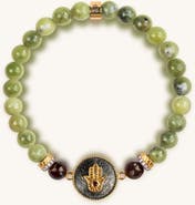 Karma and Luck Transportive Energy Jade Stone Hamsa Bracelet