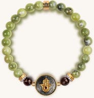 Karma and Luck Transportive Energy Jade Stone Hamsa Bracelet