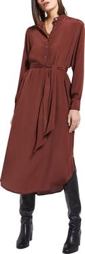 ottod'Ame Silk-Blend Midi Dress With Sash