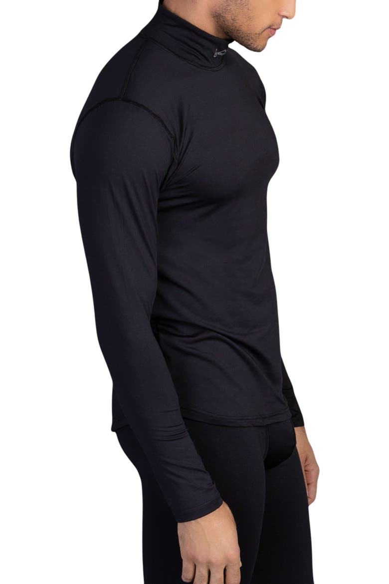 Men's Performance Long Sleeve Thermal Mock, Alternate, color, Black