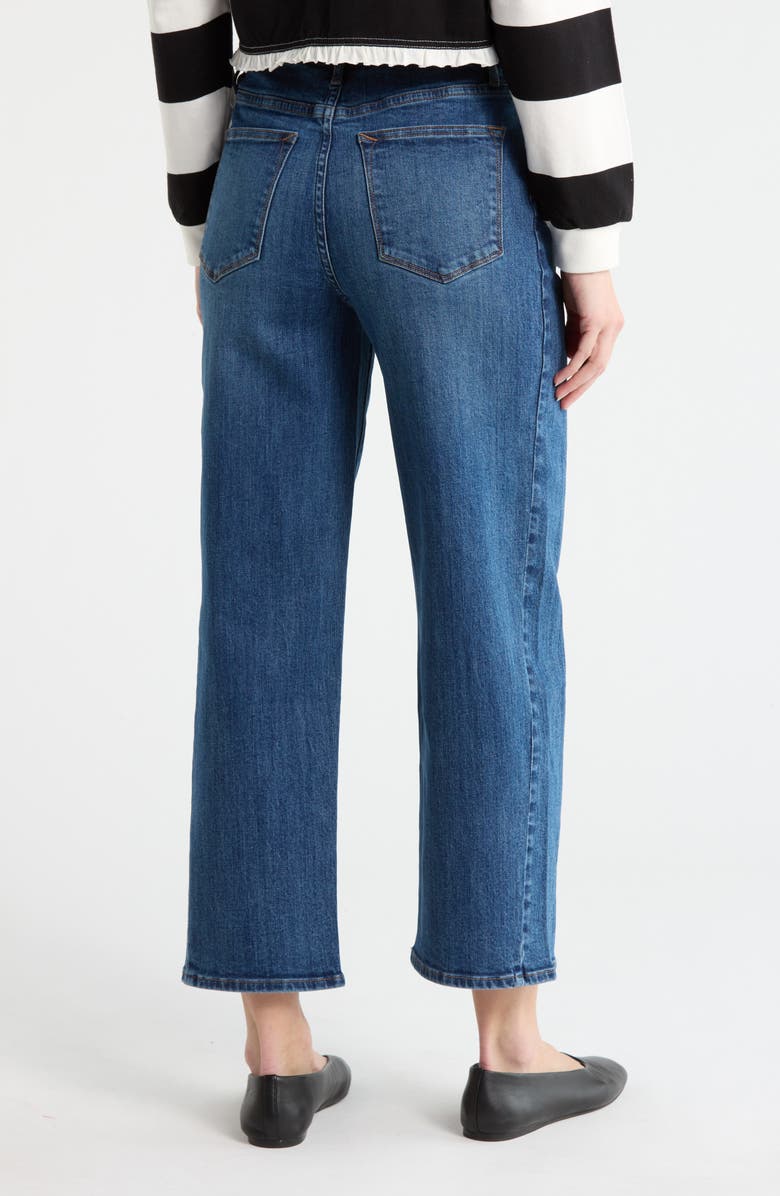 Vigoss Daisy High Waist Crop Barrel Jeans, Alternate, color, Dark Wash