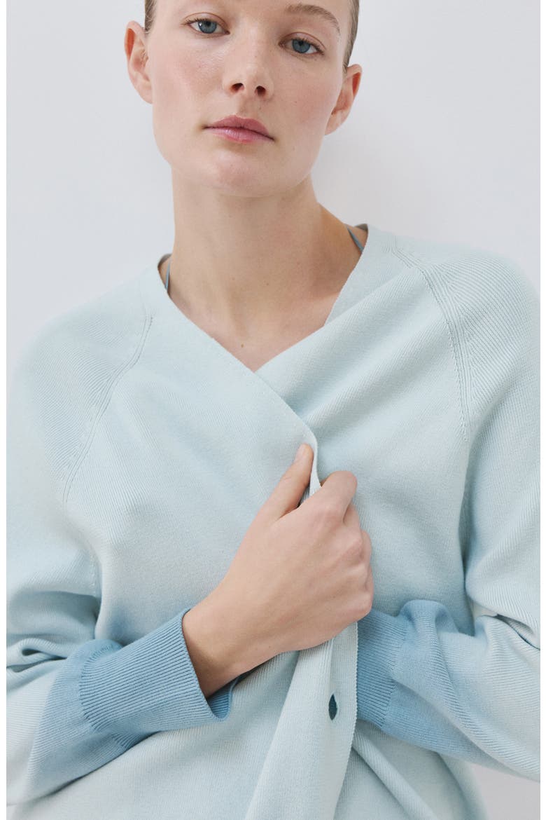 Ombré Cotton Lounge Cardigan, Alternate, color, BLUE