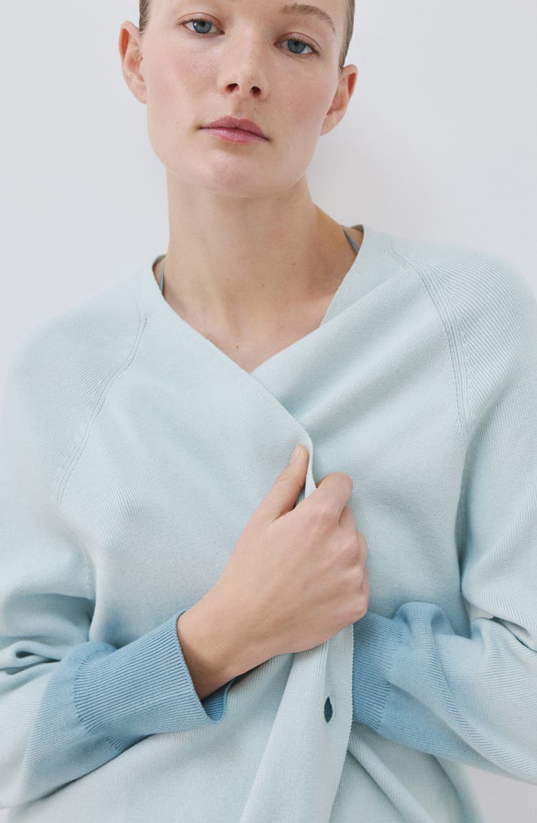 MANGO Ombré Cotton Lounge Cardigan, Alternate, color, Blue