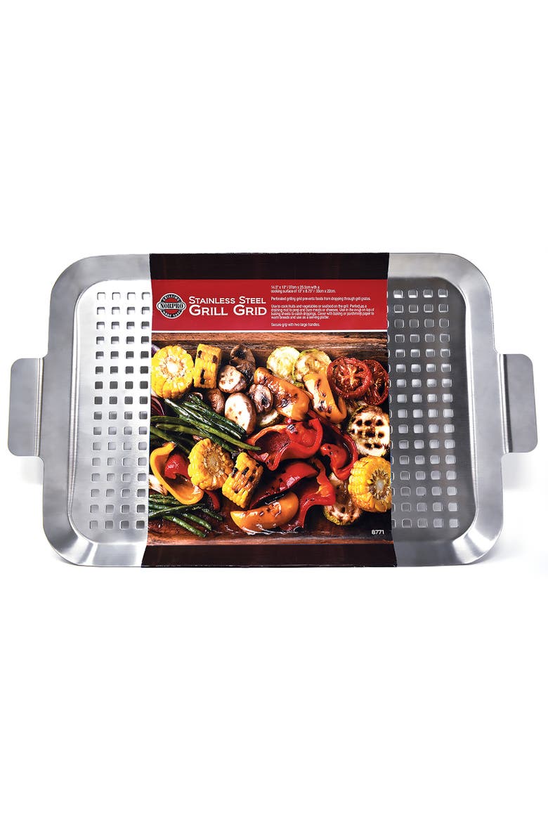 Stainless Steel Grid Grill, Alternate, color, Silver