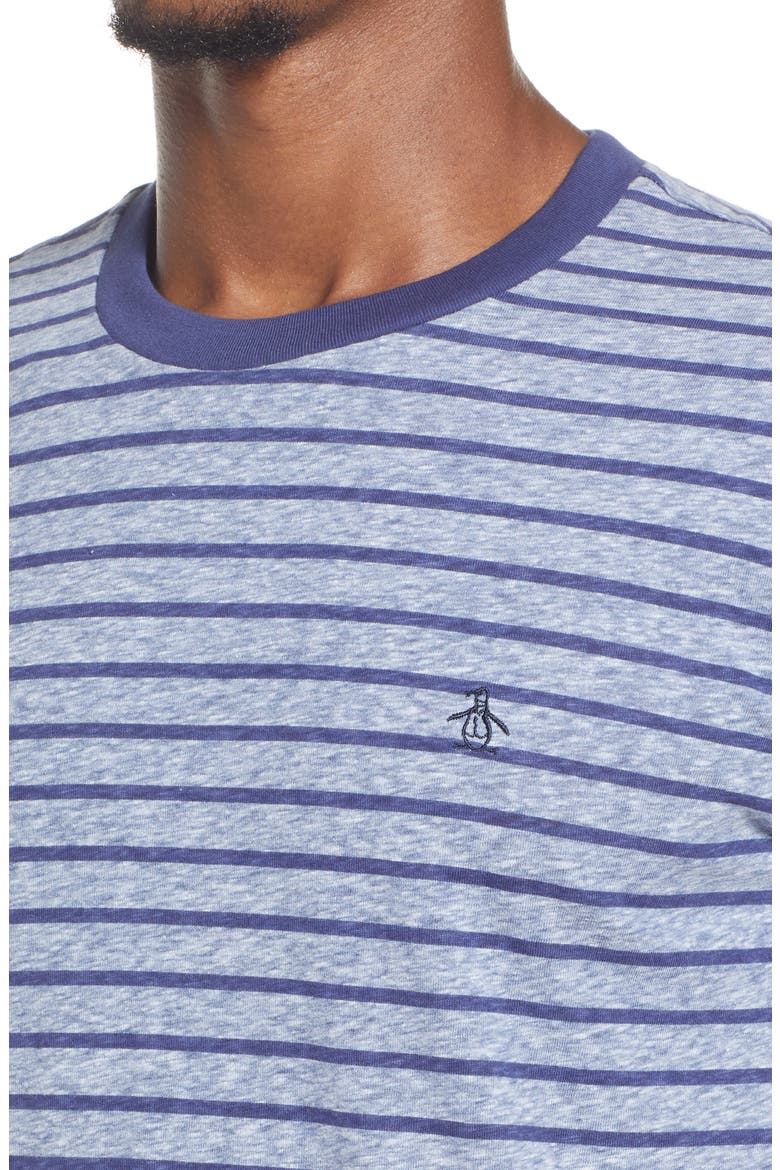 Men's Trim Fit Stripe Ringer T-Neck, Alternate, color, DARK SAPPHIRE