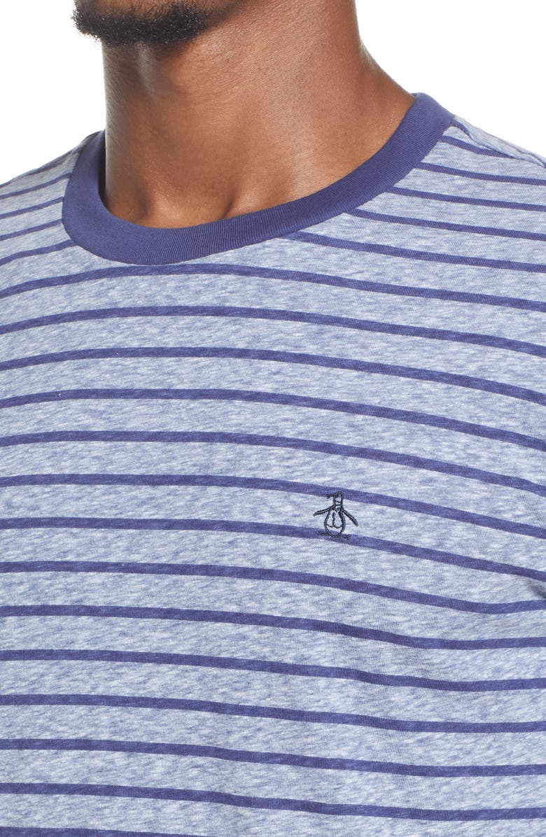 Original Penguin Men's Trim Fit Stripe Ringer T-Neck, Alternate, color, 