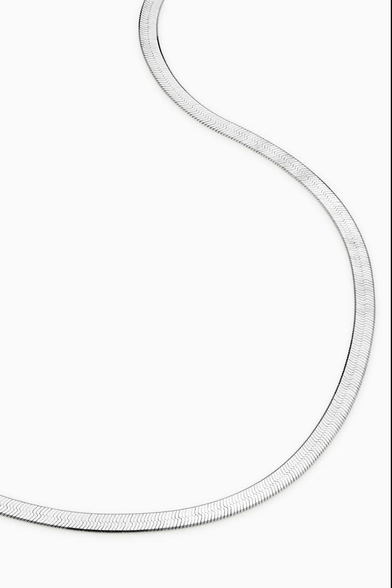 Mirage Herringbone Necklace in Sterling Silver, Alternate, color, Silver