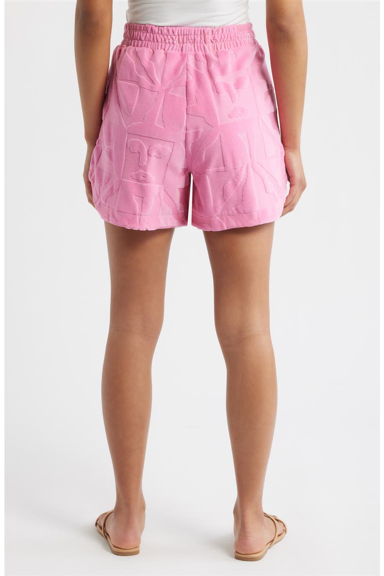Textured French Terry Shorts, Alternate, color, WILD ORCHID