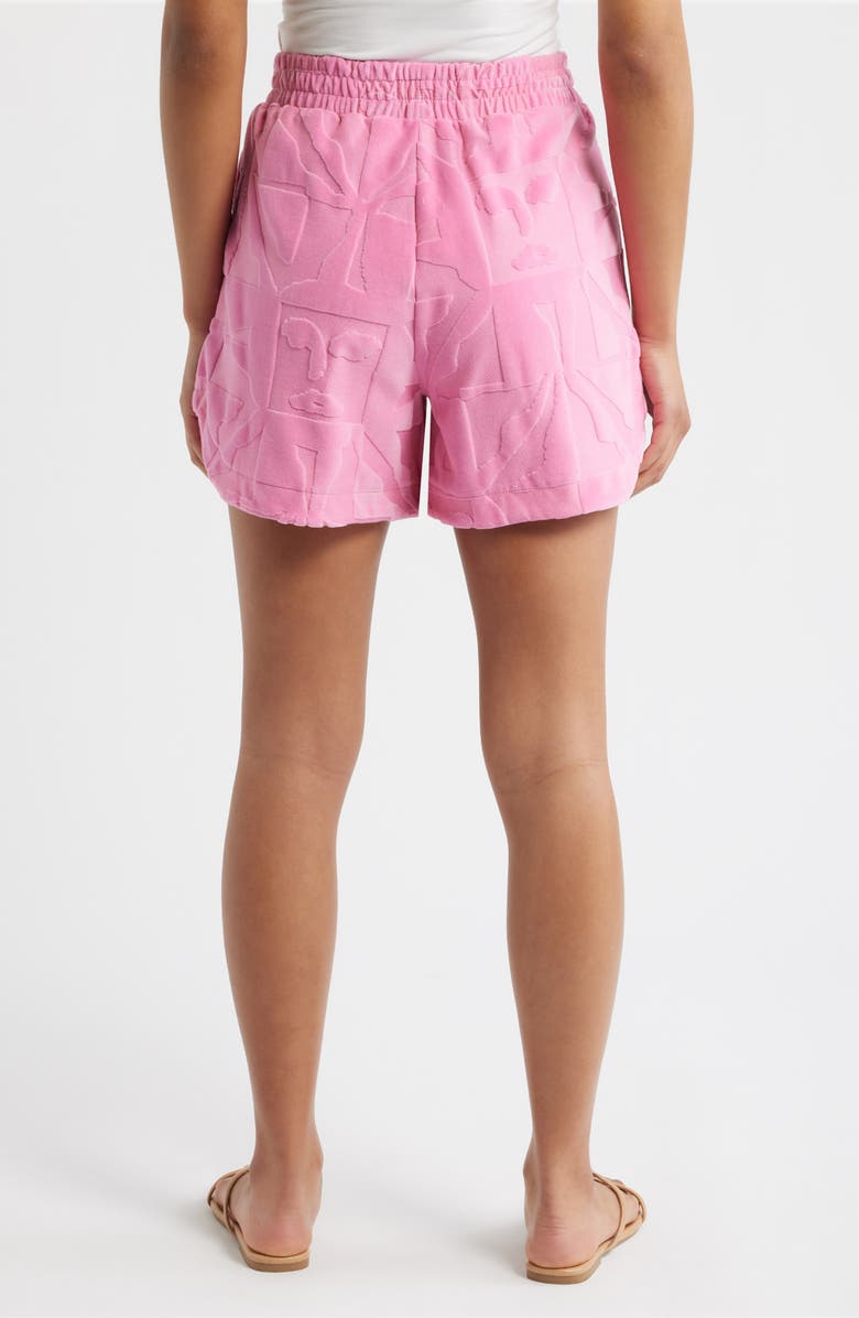 ICHI Textured French Terry Shorts, Alternate, color, Wild Orchid