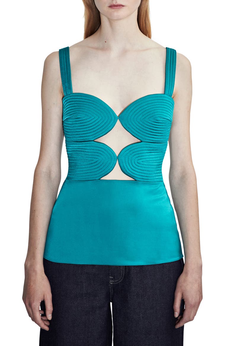 Brice Quilted Cutout Top, Main, color, PICKLES