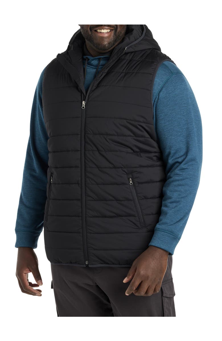 Society of One by DXL Big & Tall Hooded Puffer Vest, Alternate, color, Black