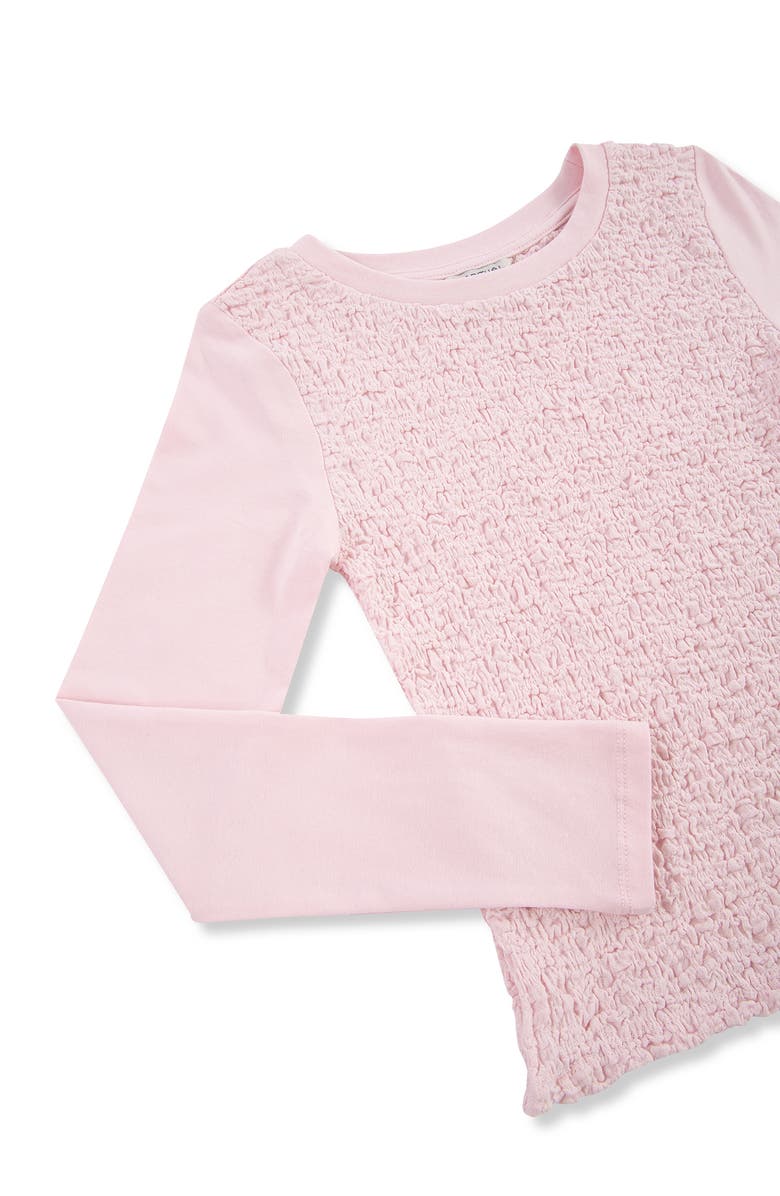 Habitual Kids Kids' Smocked Texture T-Shirt, Alternate, color, Light Pink