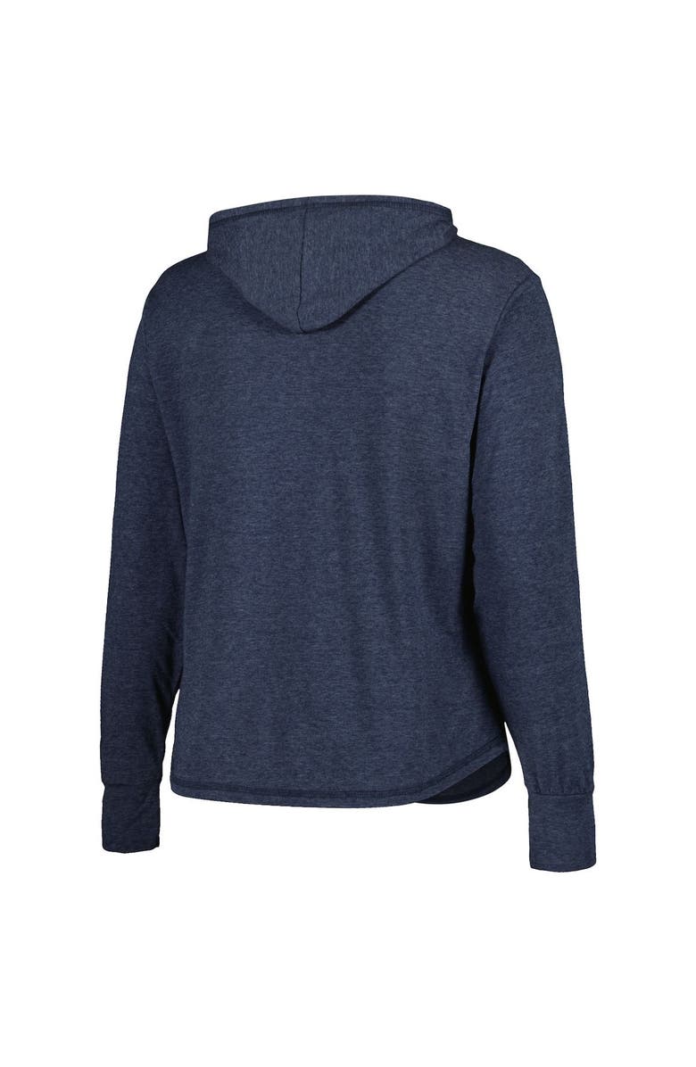 SOFT AS A GRAPE Women's Soft as a Grape Navy Cleveland Guardians Plus Size Full-Zip Lightweight Hoodie Top, Alternate, color, 