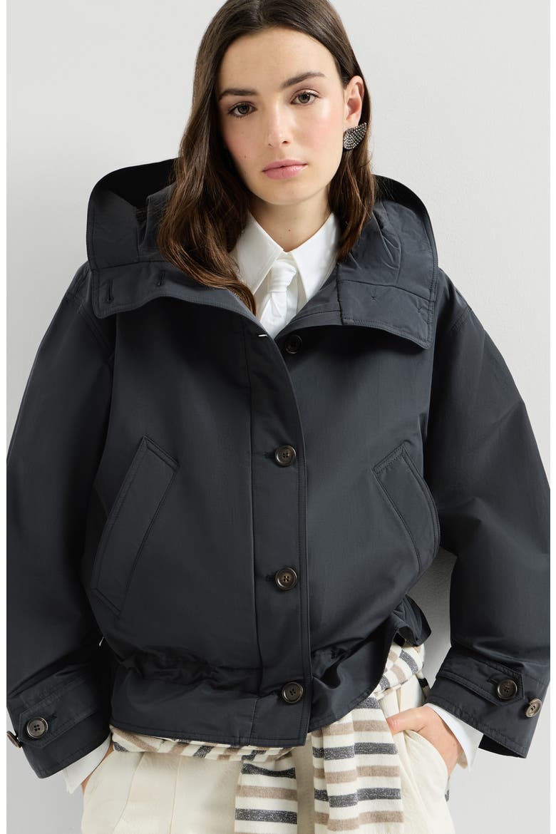 Taffeta outerwear jacket with monili, Alternate, color, Blue