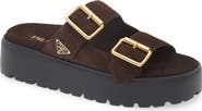 Prada Fussbett Flatform Slide Sandal