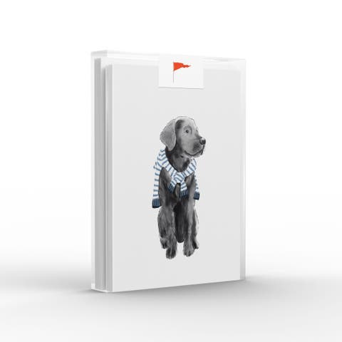 Preppy Black Lab Greeting Card Pack Set