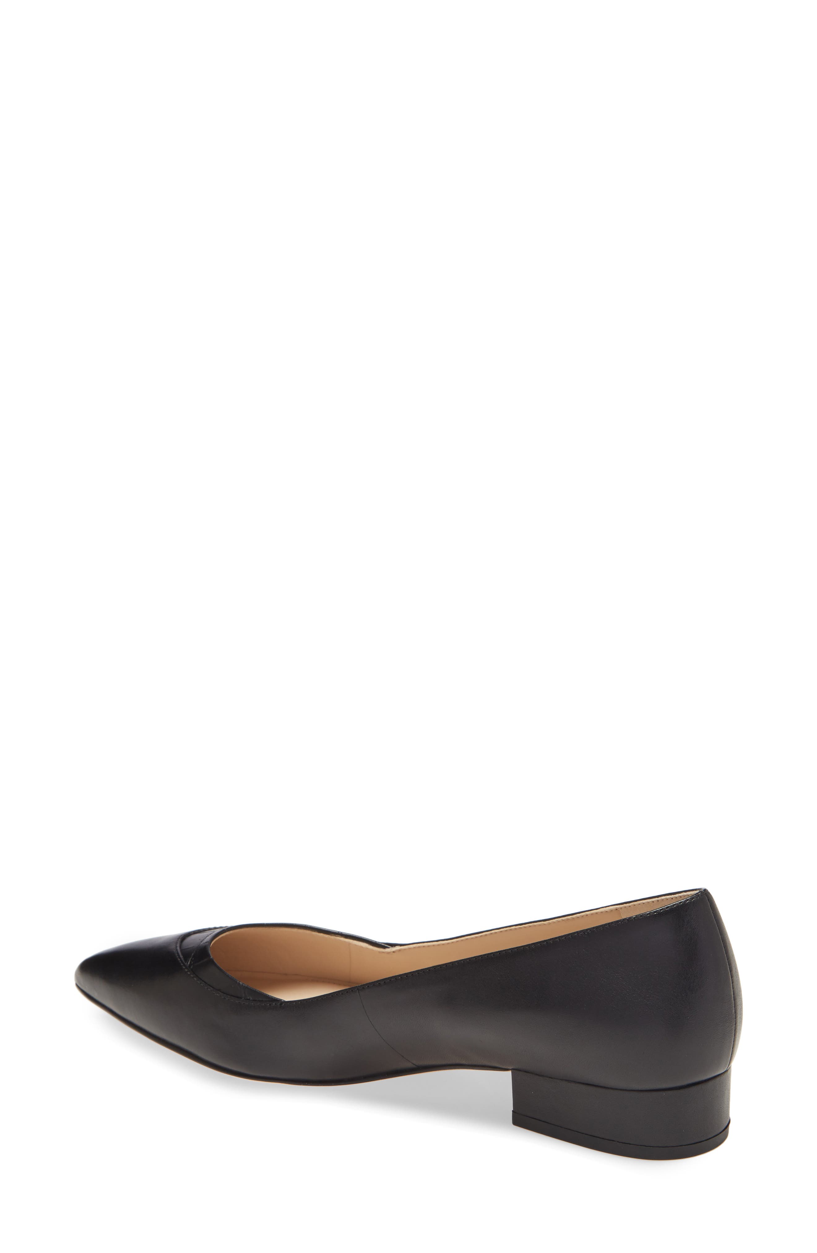 Vail Pointed Toe Skimmer Flat, Alternate, color, BLACK LEATHER