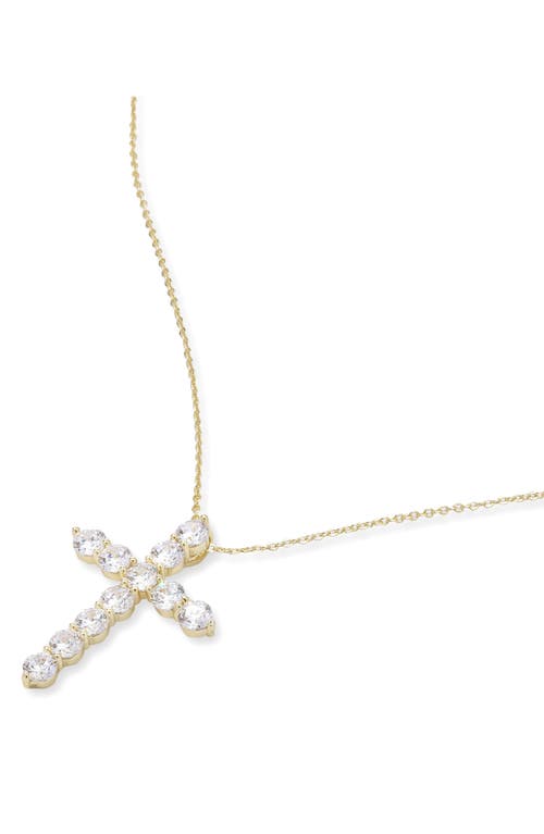 Melinda Maria Oh She Fancy Small Cubic Zirconia Cross Pendant Necklace In Goldhite