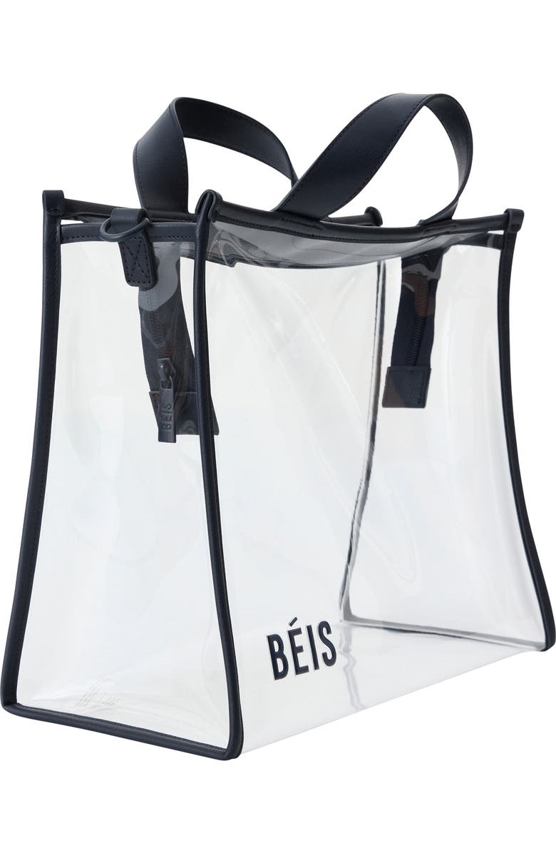 Béis The Clear Stadium Tote, Alternate, color, Navy