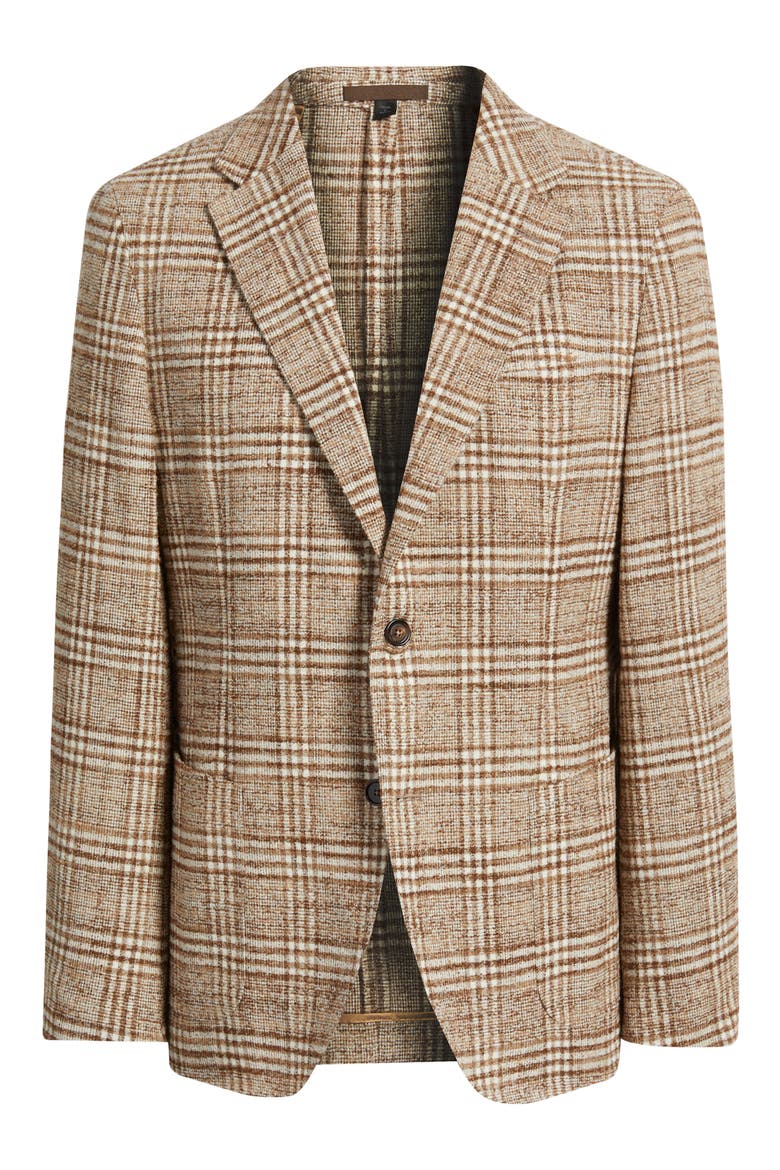 Heston Slim Fit Plaid Sport Coat, Alternate, color, MEDIUM BROWN