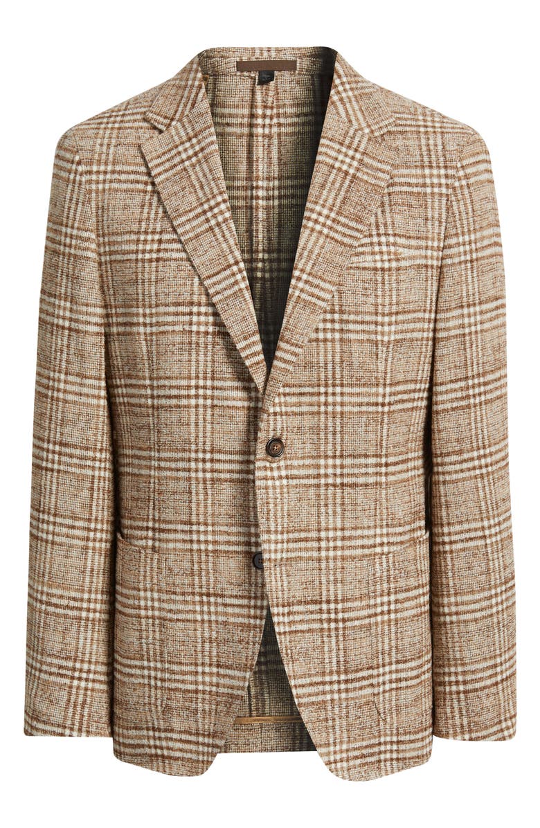 BOSS Heston Slim Fit Plaid Sport Coat, Alternate, color, Medium Brown