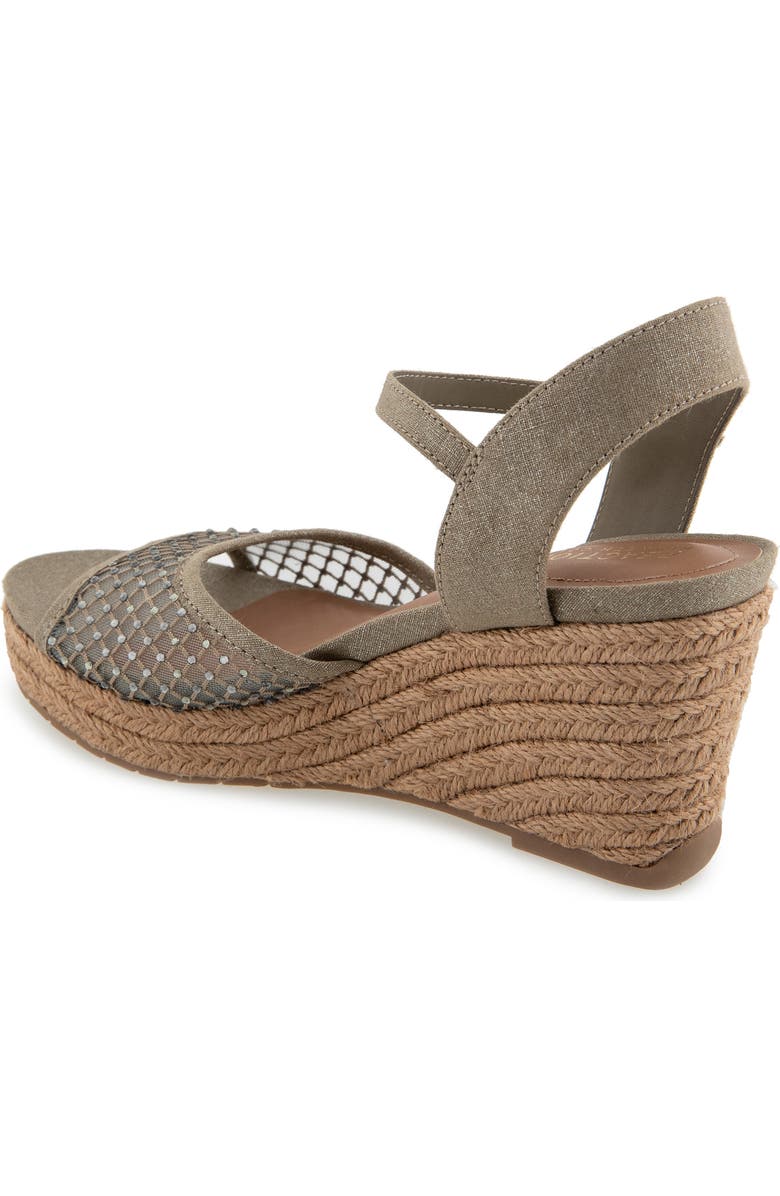 Reaction Kenneth Cole Caegan Rhinestone Mesh Espadrille Wedge Sandal, Alternate, color, Oak Mesh