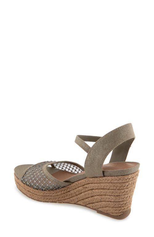 Reaction Kenneth Cole Caegan Rhinestone Mesh Espadrille Wedge Sandal In Oak Mesh
