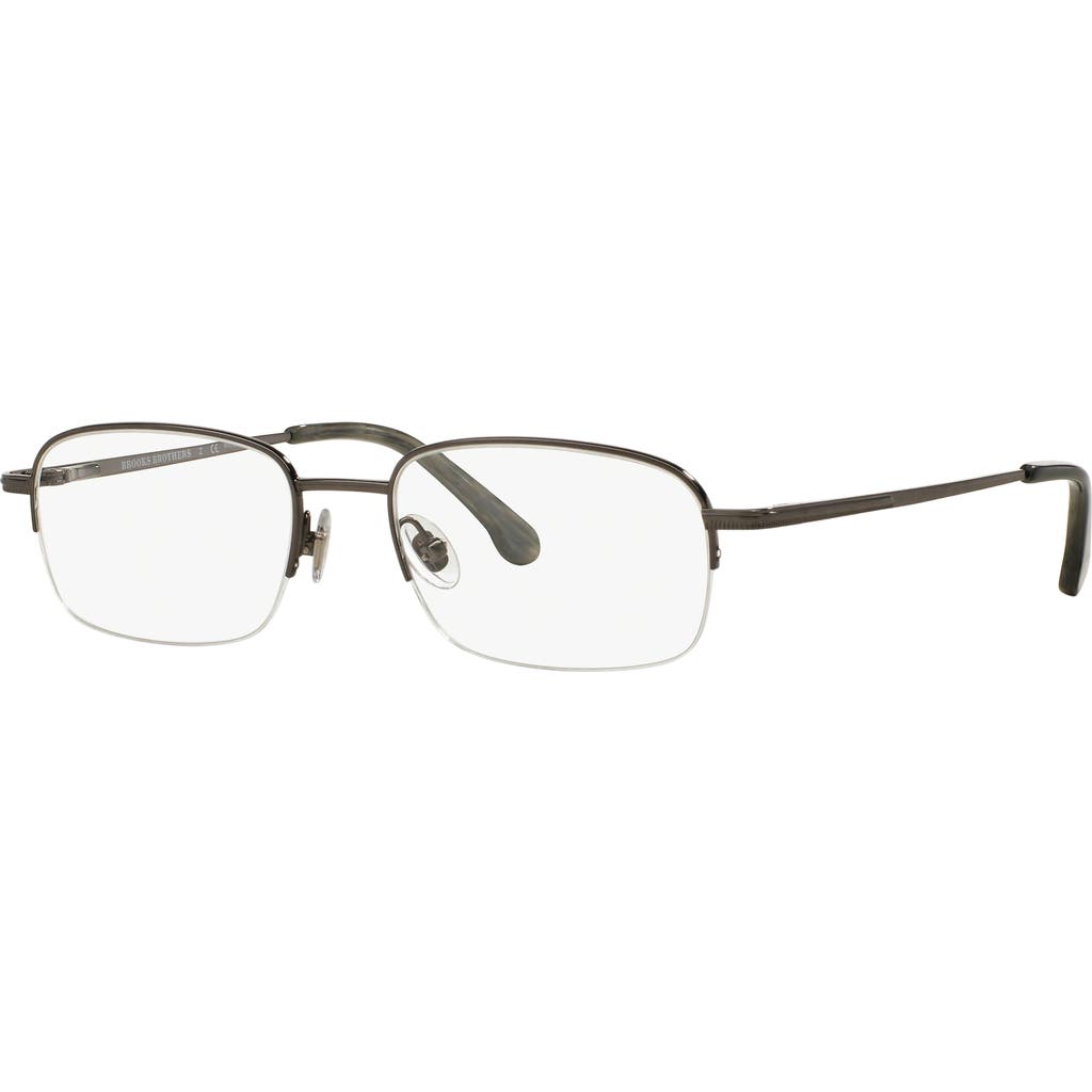 Brooks Brothers 52mm Rectangle Optical Glasses In Gray