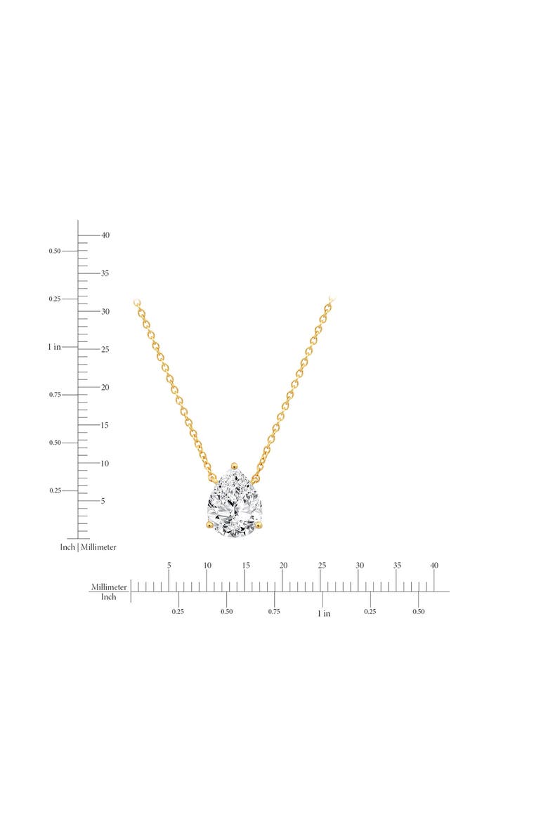 Solitaire Pear Pendant Necklace, Alternate, color, 18KYG/ CLEAR STONE