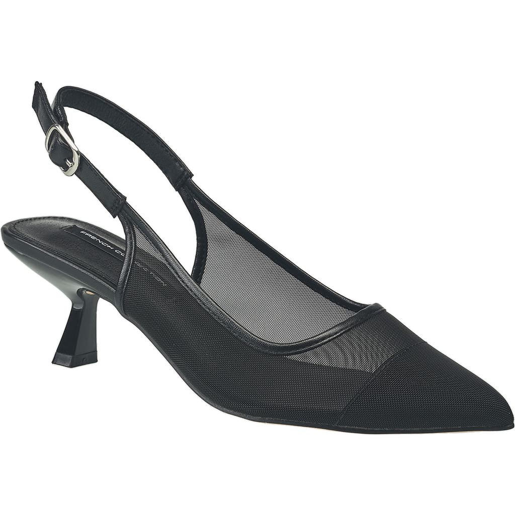 French Connection Women's Elea Mesh And Stone Slingback In Black