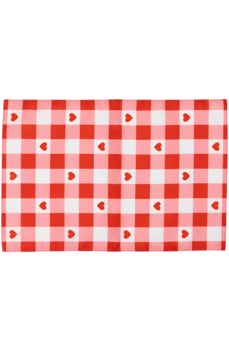 Northlight Checkered Hearts Valentine's Day Placemats - 18" - Set of 4, Alternate, color, Red