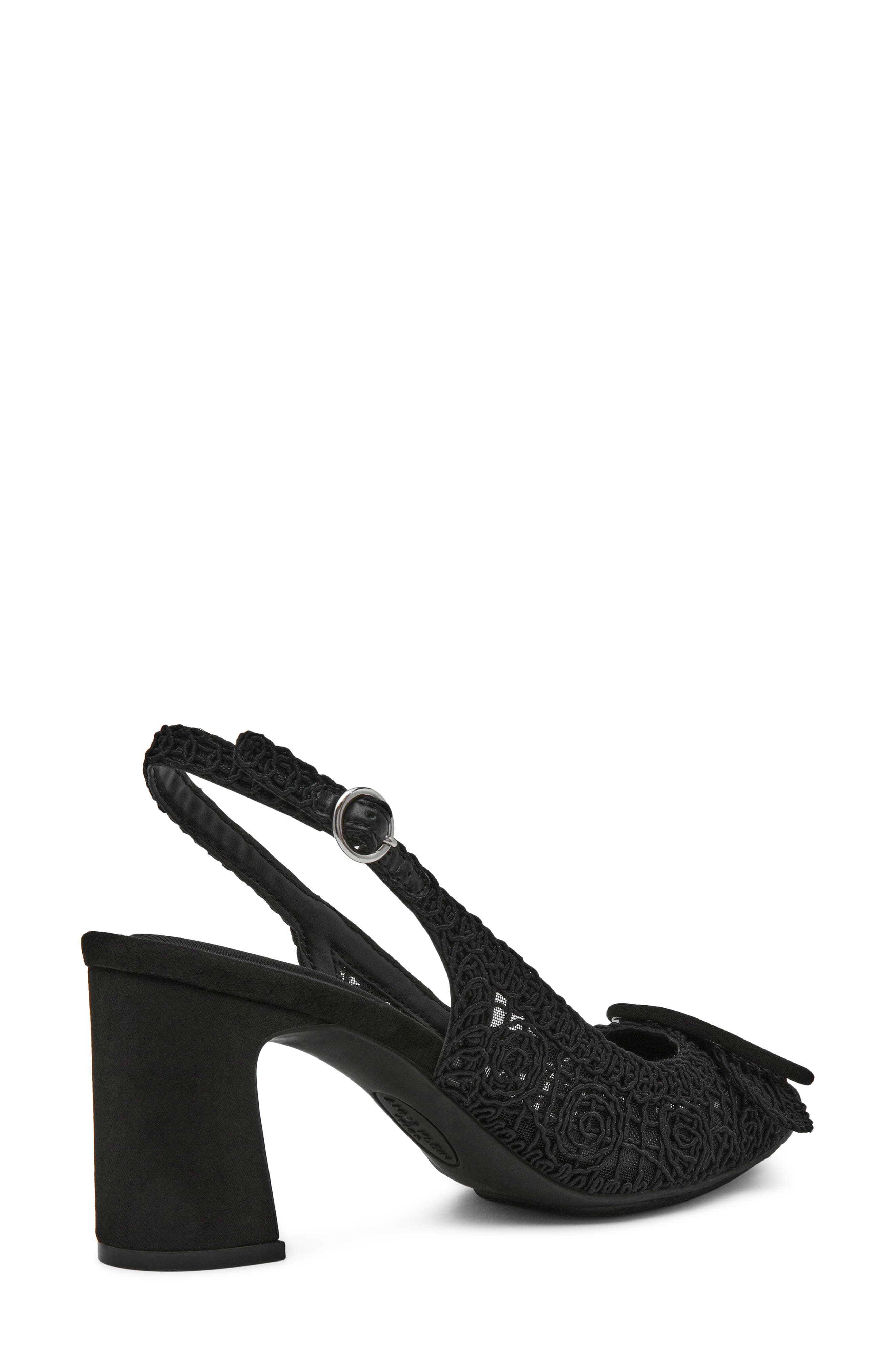 Anne Klein Belinda Lace Embroidered Slingback Pump, Alternate, color, Black