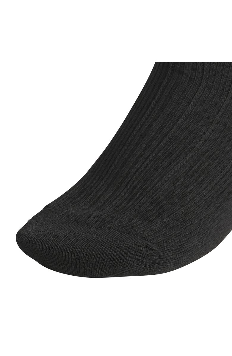 adidas Assorted 3-Pack Ruffle Rib Ankle Socks, Alternate, color, Black/ Black